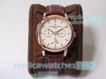Vacheron Constantin Overseas Replica Watch-White Dial Brown Leather Strap